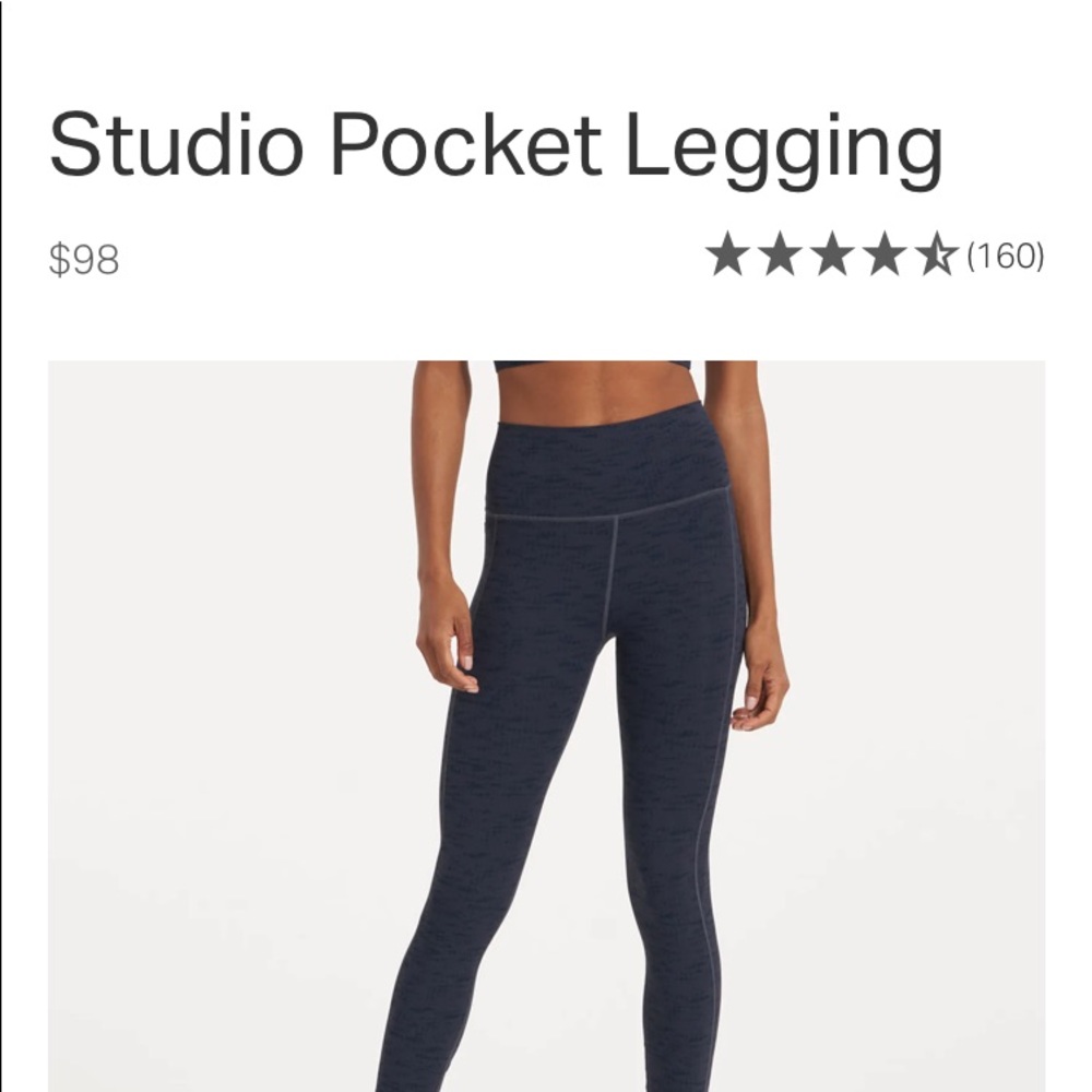 Vuori studio pocket leggings midnight slub size S, super comfy!
